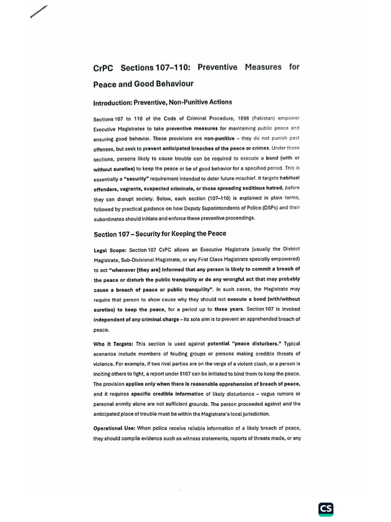 CRPC Section 107-110 | PDF