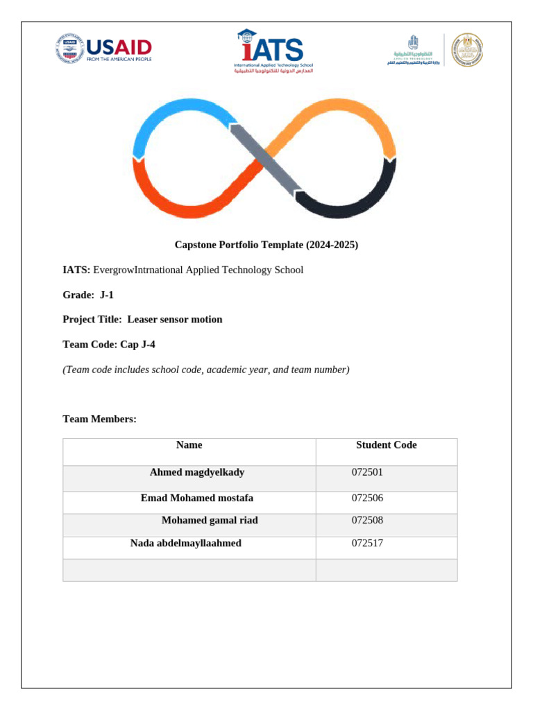 Capstone Portfolio Template 25-26 Group4 | PDF | Sensor | Safety