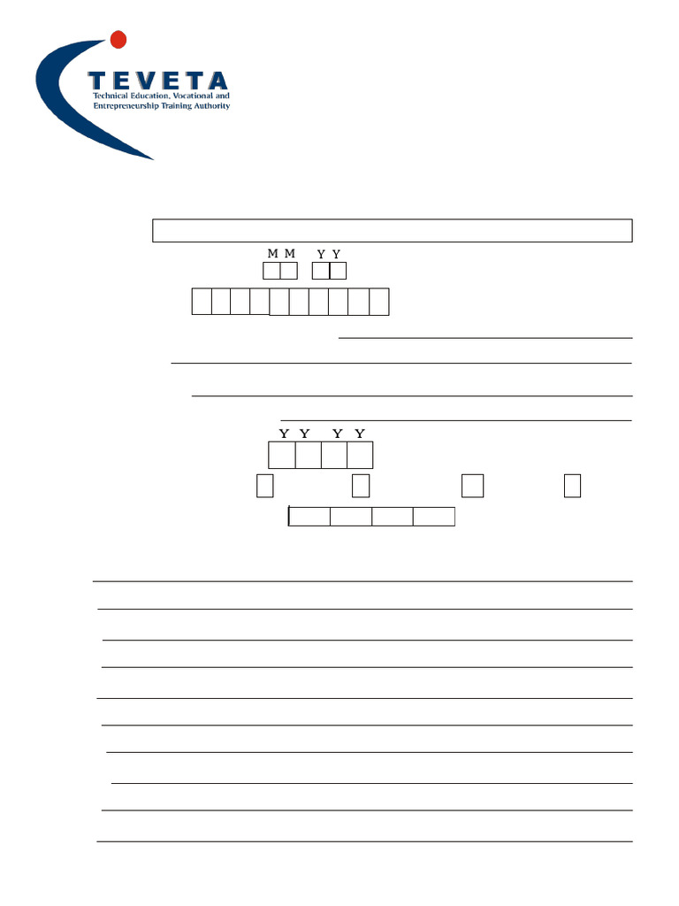 Tevet Examination Entry Form: M M Y Y | PDF