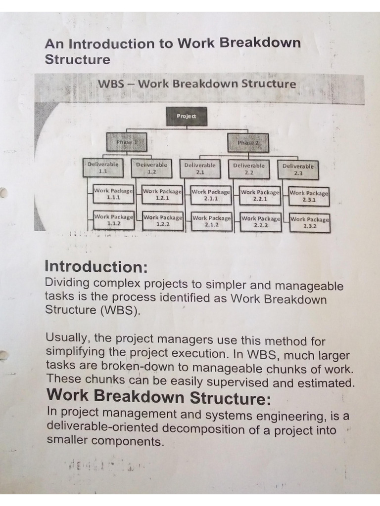 PDF Work Breakdown Structure | PDF