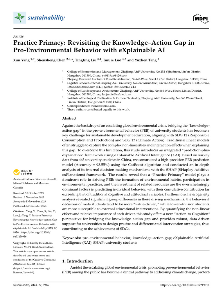 Revisiting Knowledge Action Gap in Pro Environmental Behaviour With ...