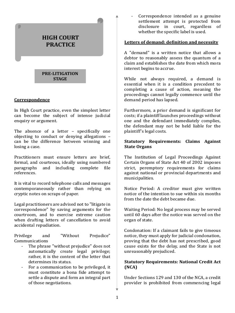 High Court Practice | PDF | Discovery (Law) | Pleading