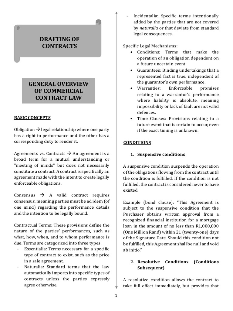 Drafting of Contracts | PDF | Breach Of Contract | Indemnity