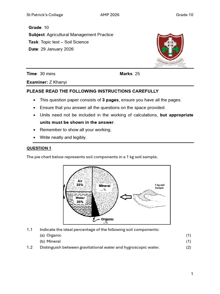 Soil Science Test 1 | PDF | Soil | Rock (Geology)