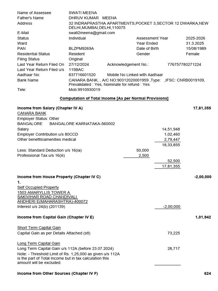 Computation of Income | PDF | Capital Gain | Taxes