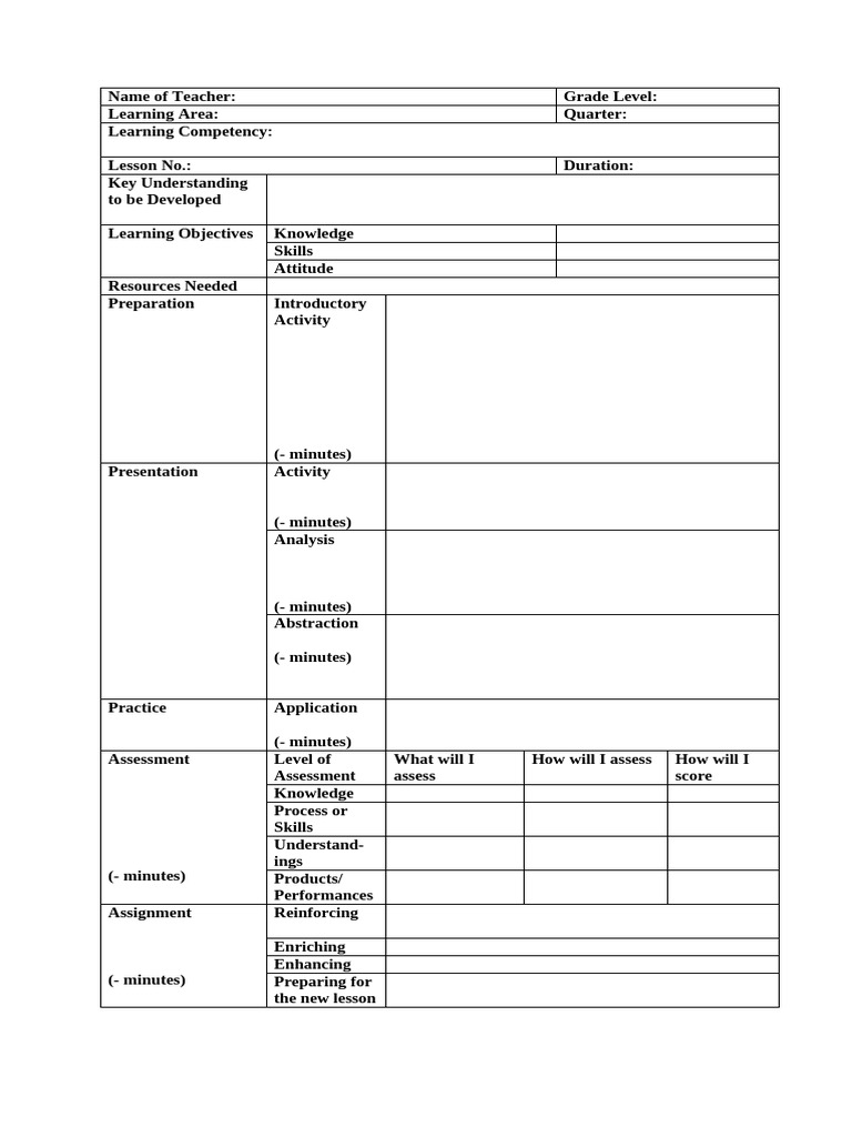 I PLAN Template (1) | PDF