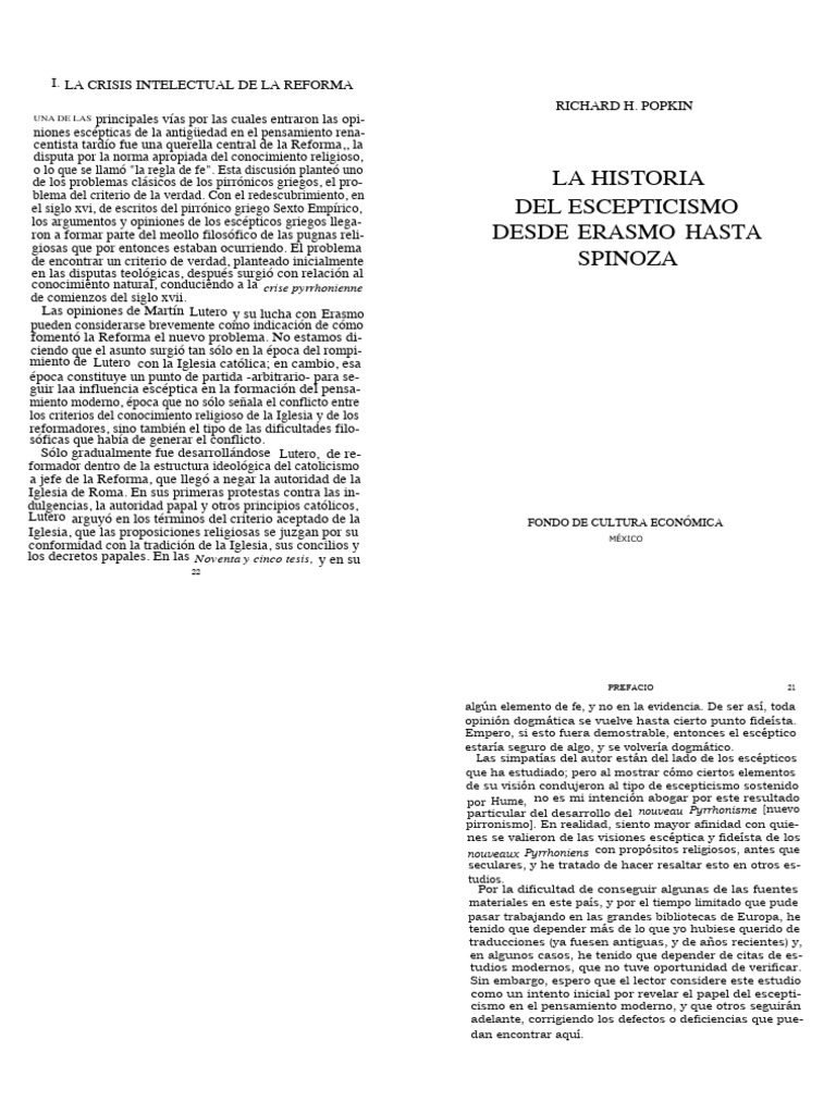 RICHARD POPKIN - La Historia Del Escepticismo-Desde Erasmo Hasta ...