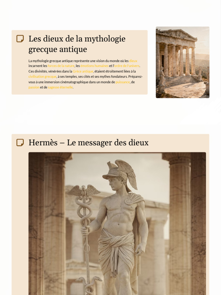 Les Dieux de La Mythologie Grecque Antique | PDF | Zeus | Athéna
