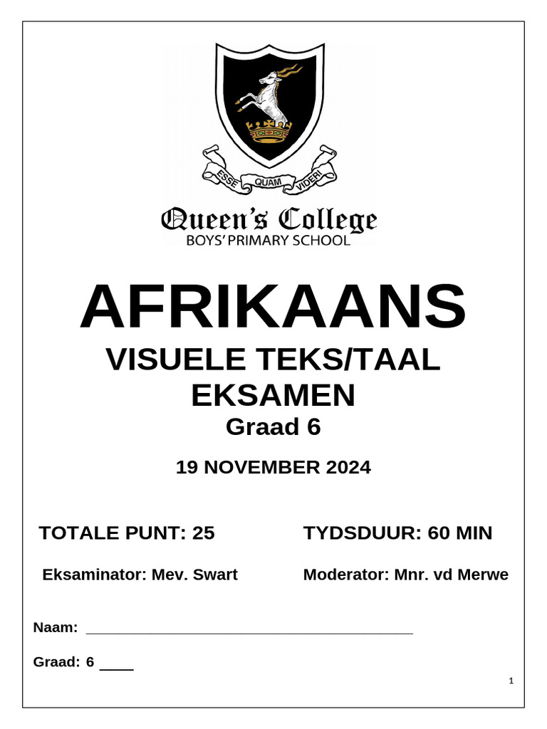 November Exam 2024 Taal en Visuele Teks | PDF