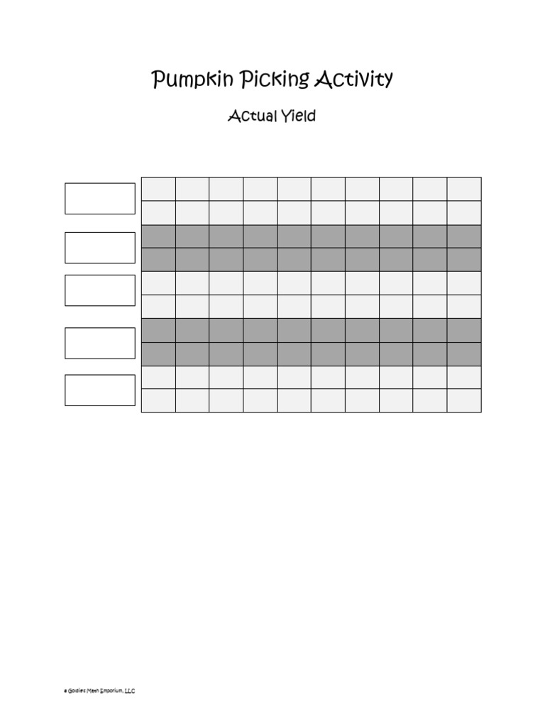Pumpkin Picking Activity (Grey Scale) - Yield | PDF