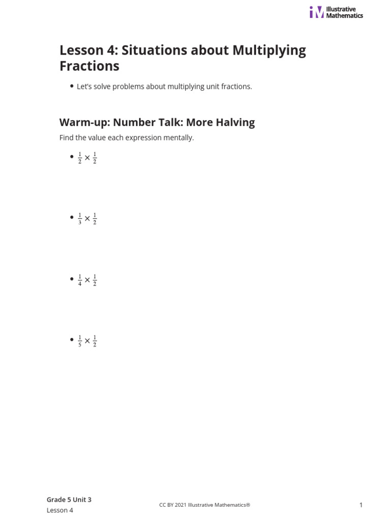 Grade5 3 4 Lesson Student Task Statements | PDF