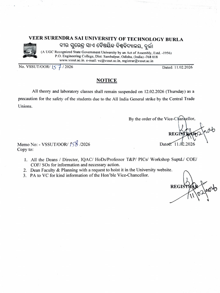 Notice For Class Suspension | PDF