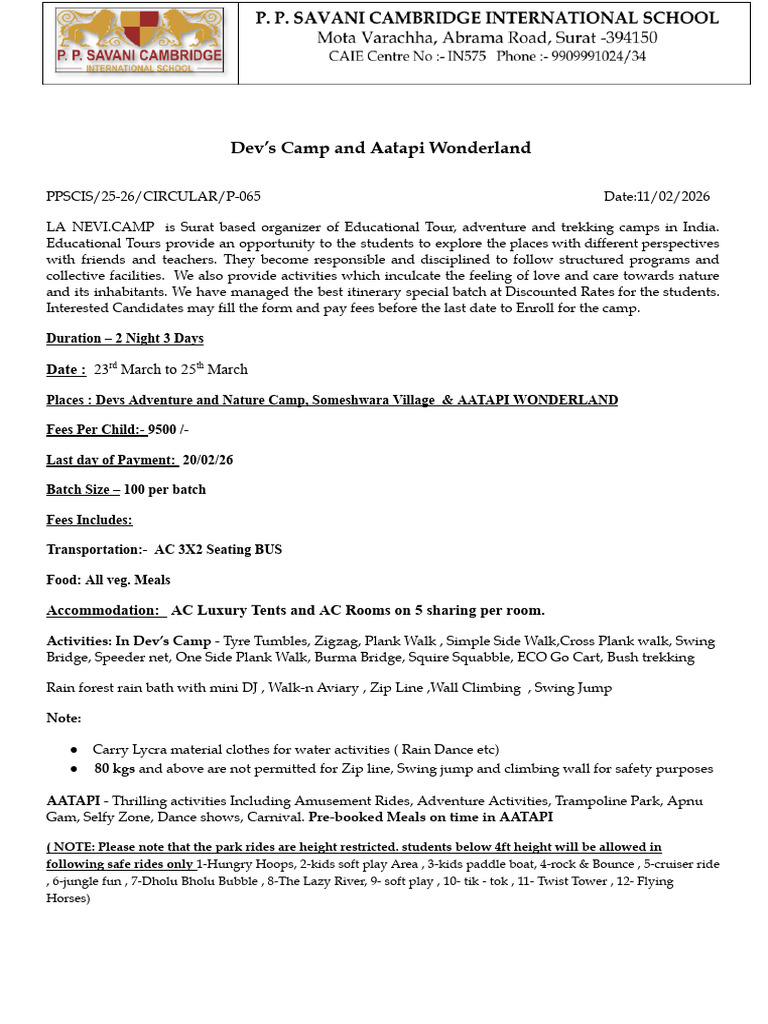 Dev's Camp and Aatapi | PDF | Meal
