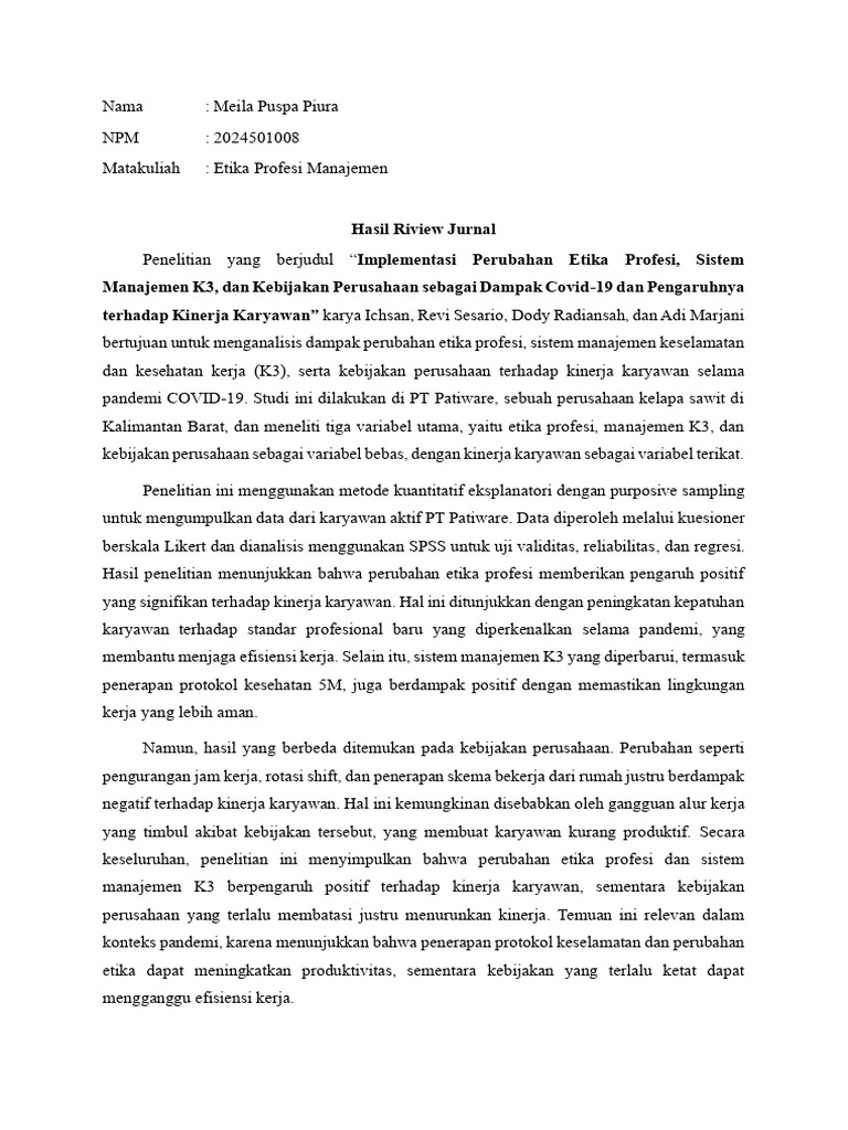 Etika Profesi Manajemen 2 | PDF