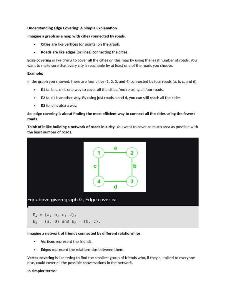Independence Sets Vertex Edge Covering | PDF | Vertex (Graph Theory ...