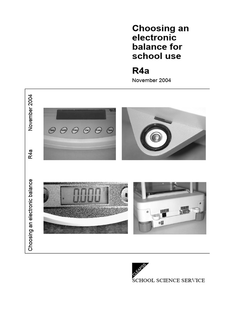 R004 Choosing an Electronic Balance for School Use | PDF