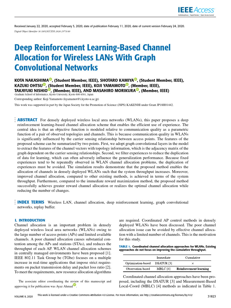 Deep Reinforcement Learning-Based Channel Allocation for Wireless LANs ...