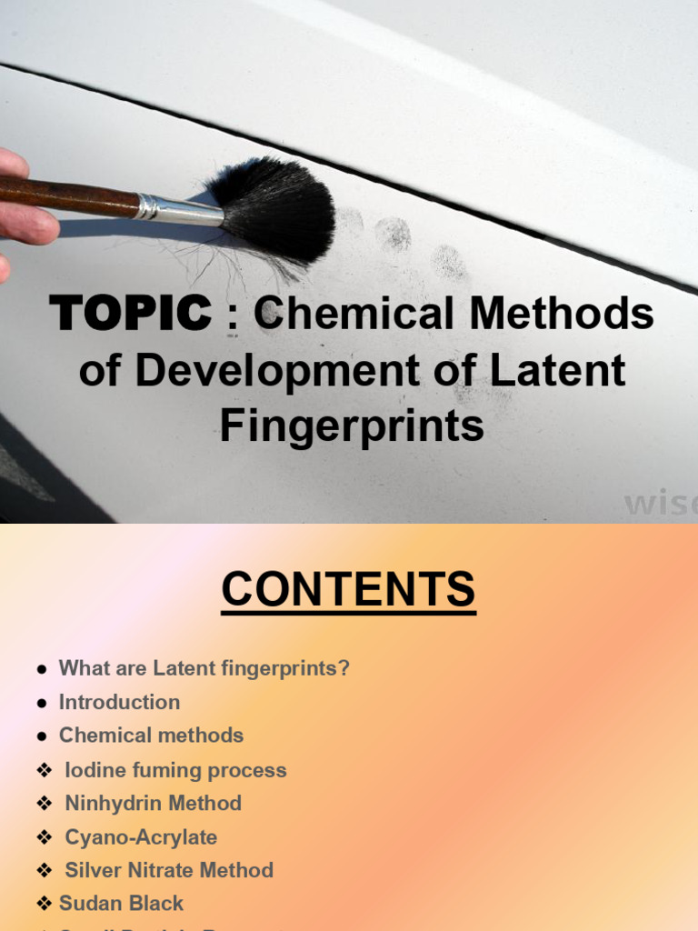 Chemical Methods of Development of Latent Fingerprints | PDF ...