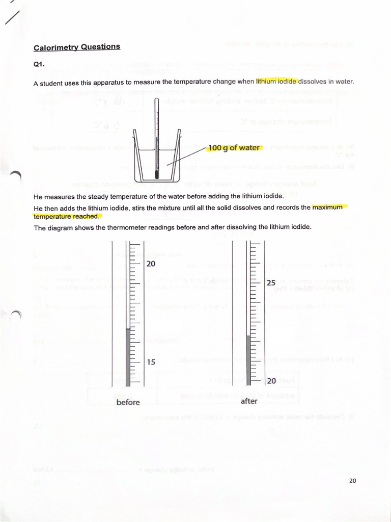 Calorimetry Questions | PDF