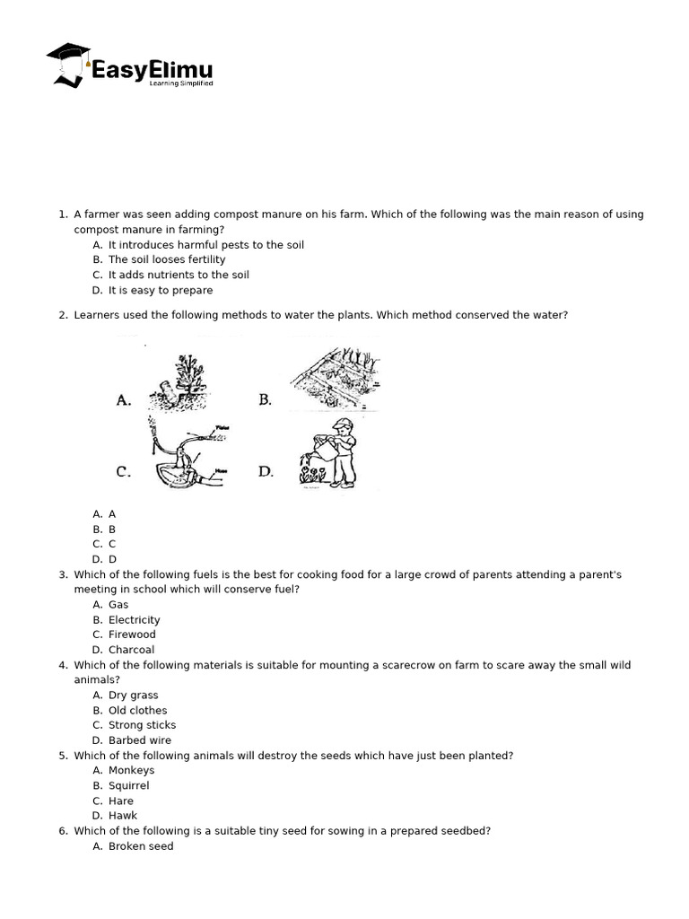 Agriculture and Nutrition - CBC Grade 5 Opener Exams Term 3 2025 Set 1 ...
