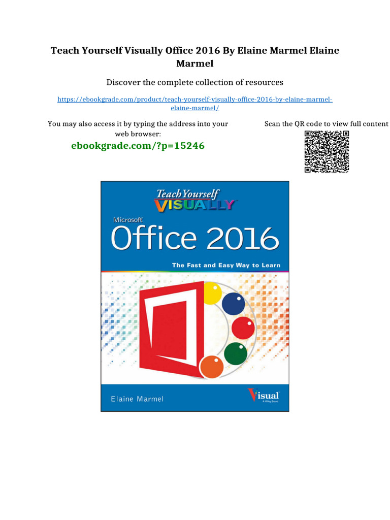 Teach Yourself VISUALLY Office 2016 by Elaine Marmel Elaine Marmel ...