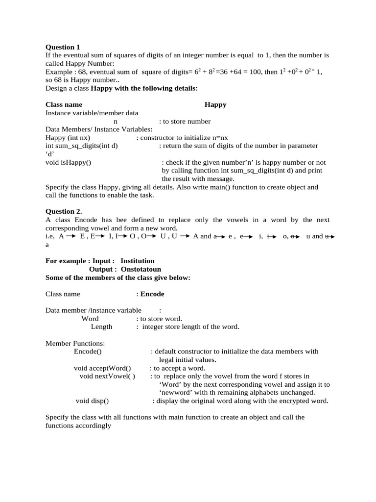 Practice Paper 02-02-2026 | PDF | Constructor (Object Oriented ...
