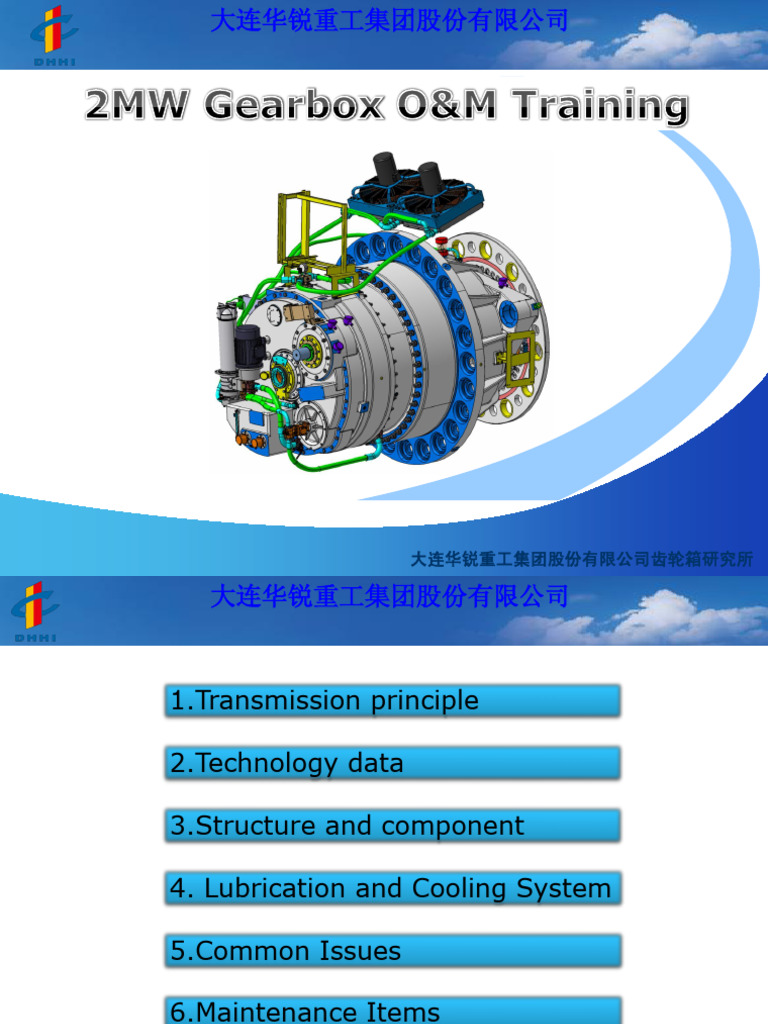 2MW Gearbox O&M Training | PDF | Pump | Valve