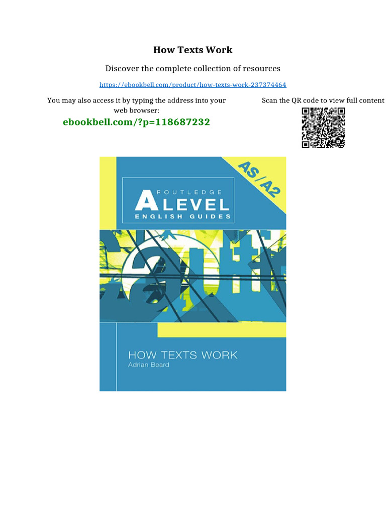 How Texts Work Full Access | PDF | Intellectual Property | Property