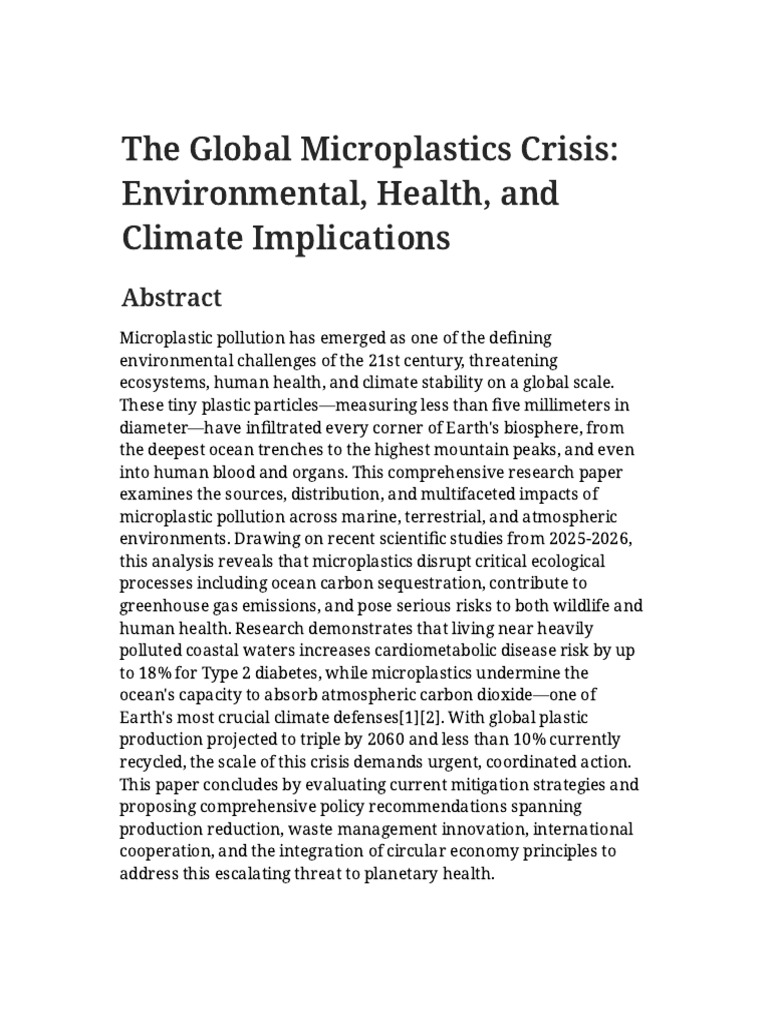 Microplastics Global Crisis | PDF | Soil | Greenhouse Gas