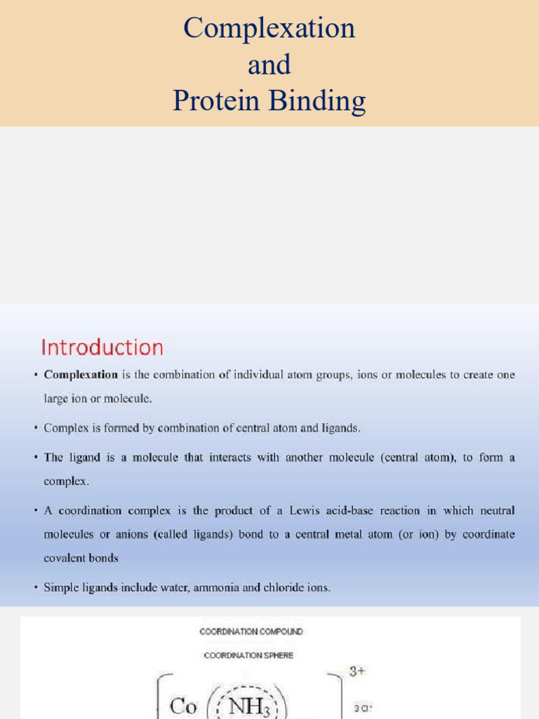 Types of Complexation (1) | PDF | Chelation | Solubility