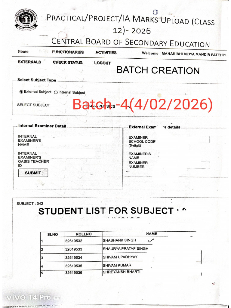 Chemistry Practical (4!02!2026) | PDF