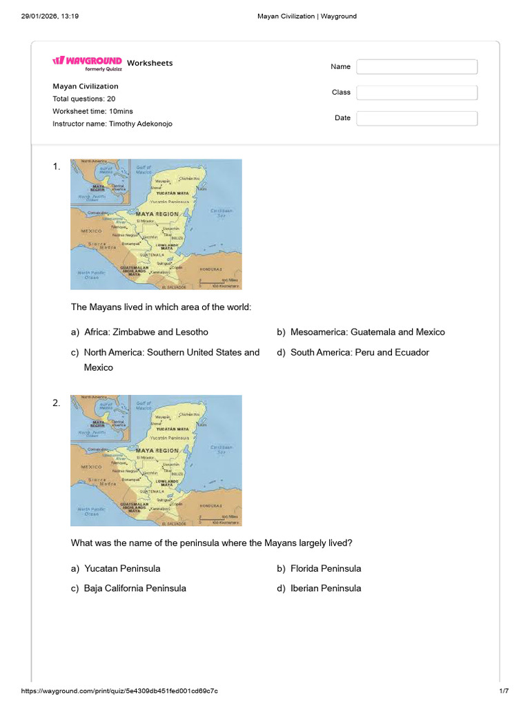Mayan Civilization - Wayground | PDF | Maya Civilization | Maya Peoples