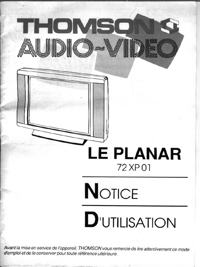 Thomson Planar 72XP01 - Guide D'utilisation | PDF