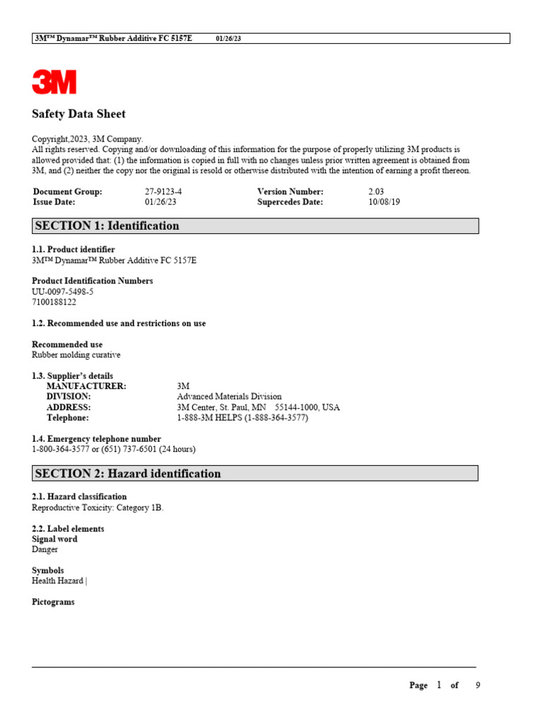 Dynamar FC 5157E - SDS | PDF | Personal Protective Equipment ...