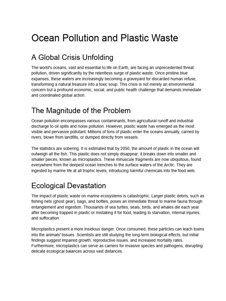 Ocean Pollution and Plastic Waste | PDF | Plastic | Pollution