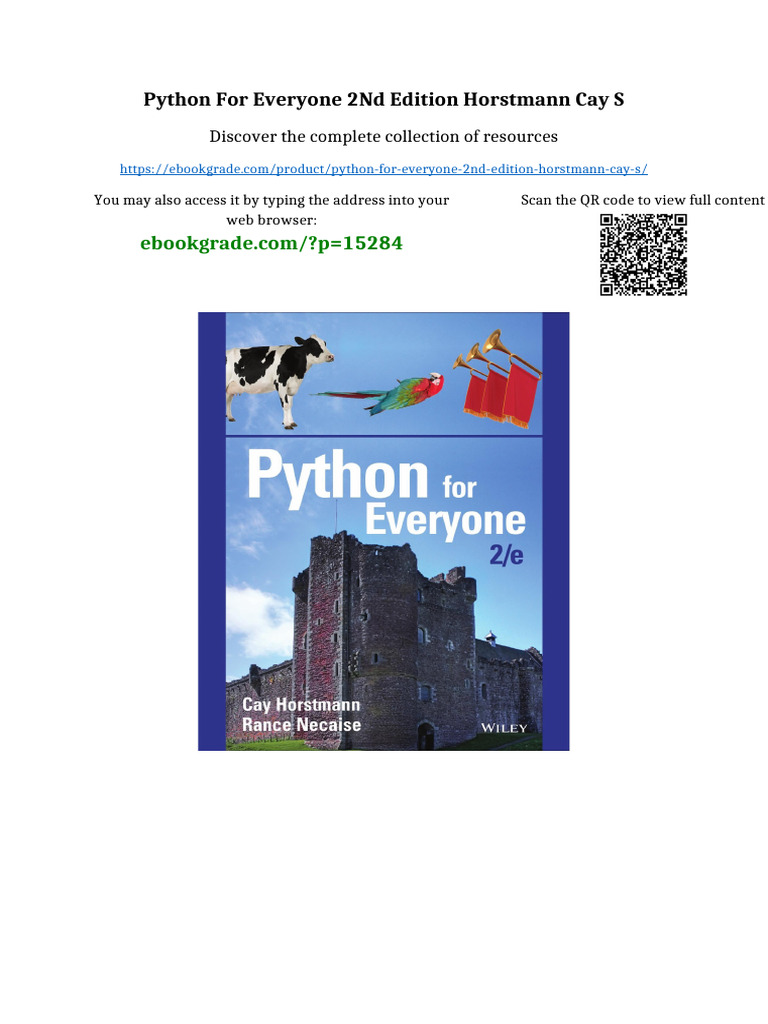 Python For Everyone 2nd Edition Horstmann Cay S Available Instanly ...