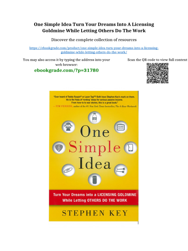 One Simple Idea Turn Your Dreams into a Licensing Goldmine While Letting Others Do the Work full ...