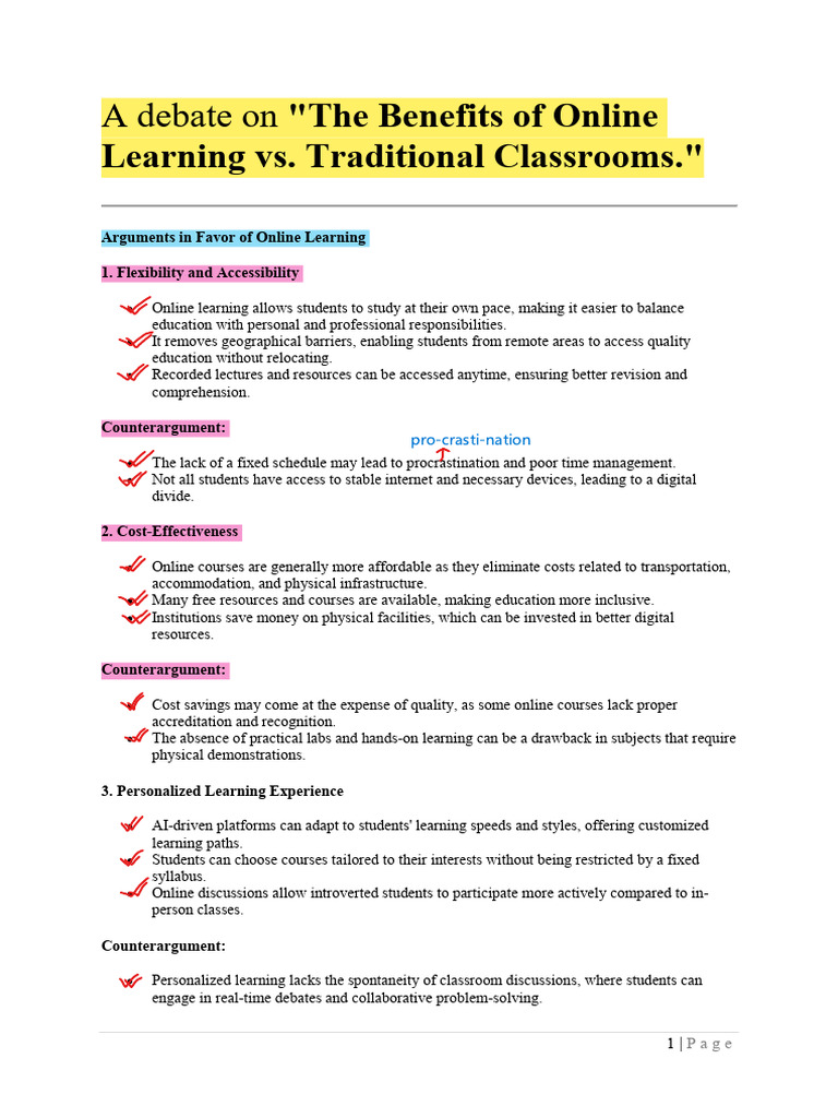 A Debate On The Benefits of Online Learning vs. Traditional Classrooms ...