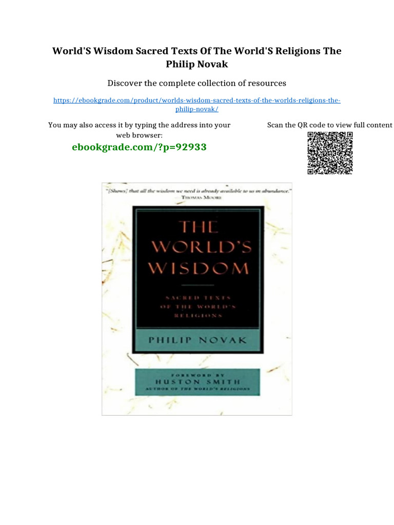 World's Wisdom Sacred Texts of the World's Religions The Philip Novak ...