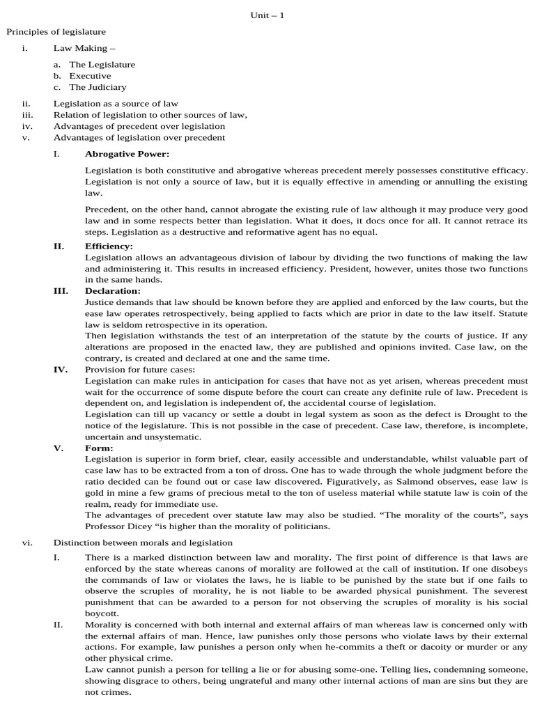 Principles of Legislation and Interpretation of Statutes | PDF ...