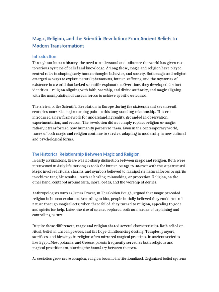 Magic Religion and Scientific Revolution (1) | PDF | Divinity | Science