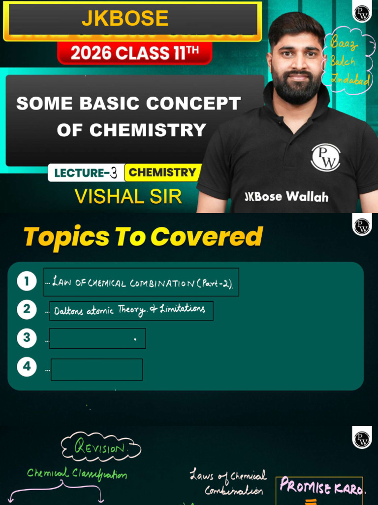Some Basic Concepts of Chemistry 03: Class Notes | PDF