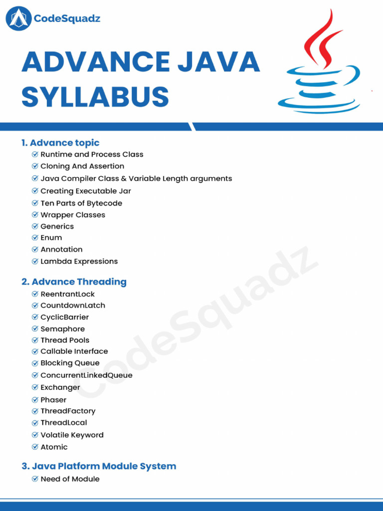 Advance Java Syllabus | PDF