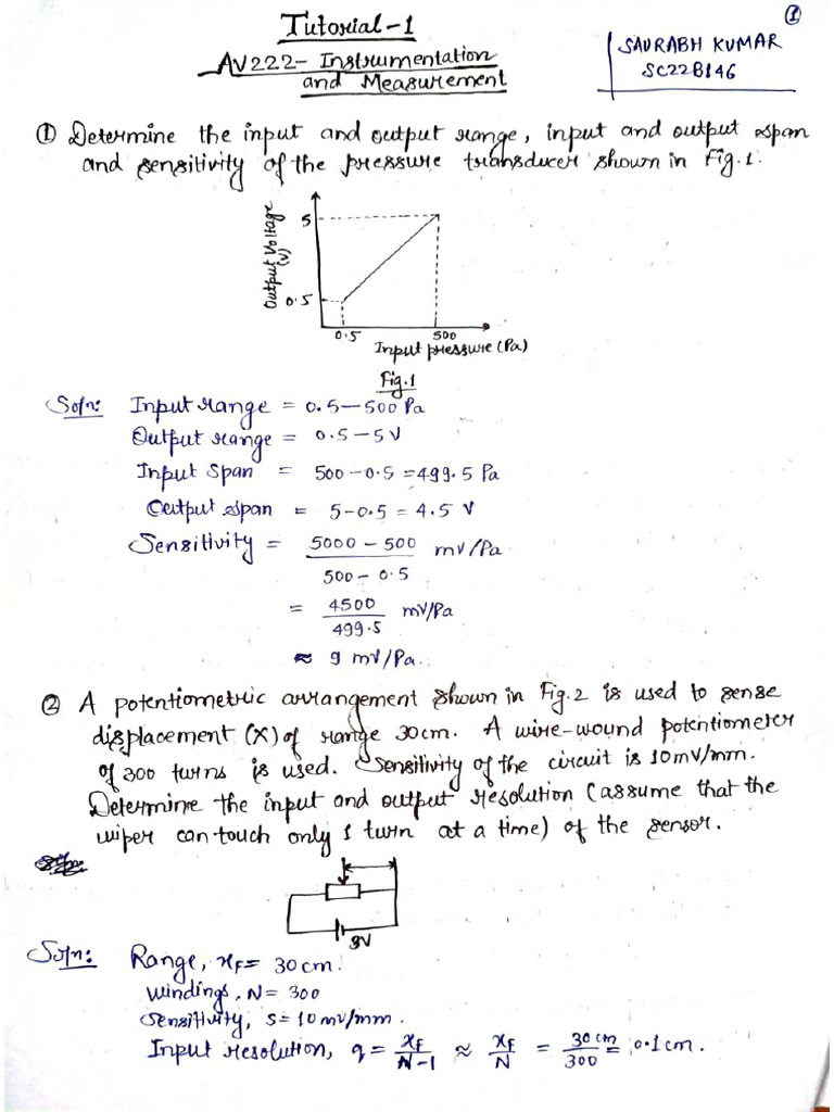 Tutorial1 Solutions | PDF