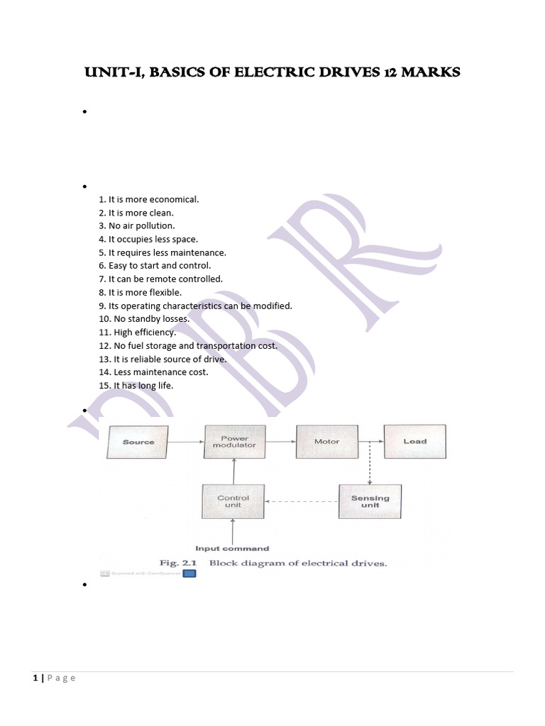 Unit-I, Basics of Electric Drives-1 | PDF | Electric Motor | Friction