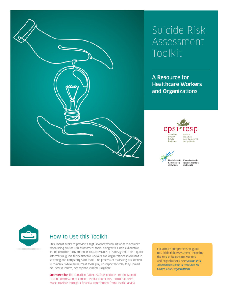 MHCC CPSI - Suicide Risk Assessment Toolkit | PDF | Suicide | Risk