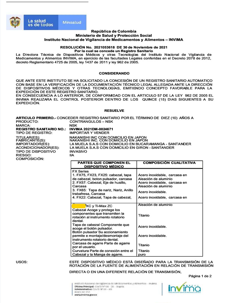 Invima Contraangulo | PDF | Rieles | Materiales