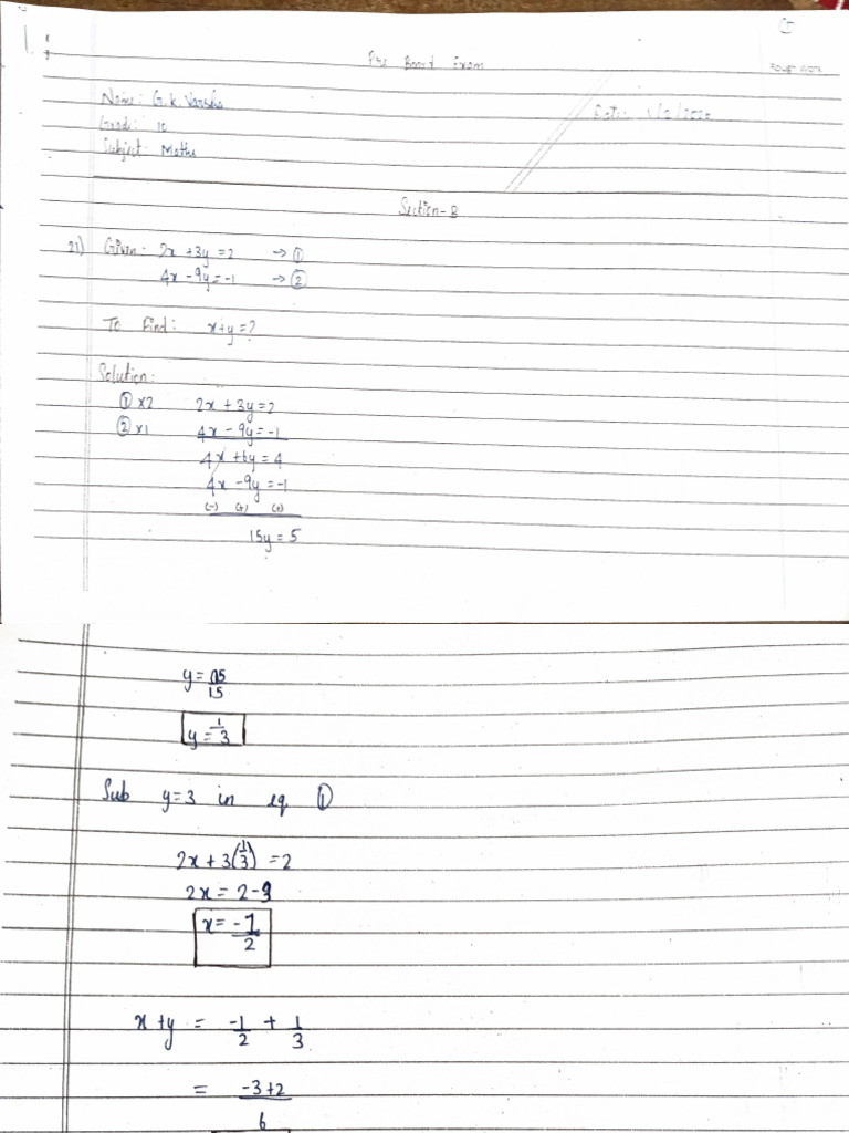 Home Test Answer Sheet - Varsha | PDF