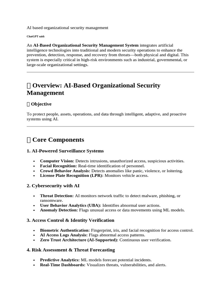AI Based Organizational Security Management | PDF | Security | Computer ...