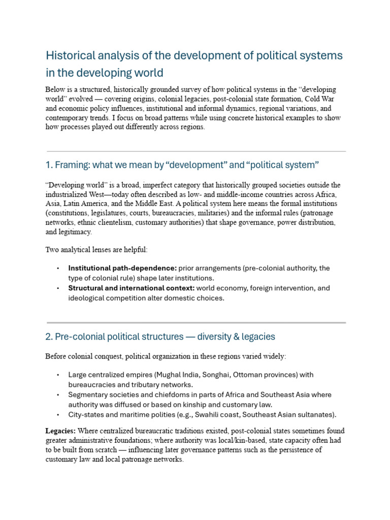 Historical Analysis of Political System Development | PDF ...